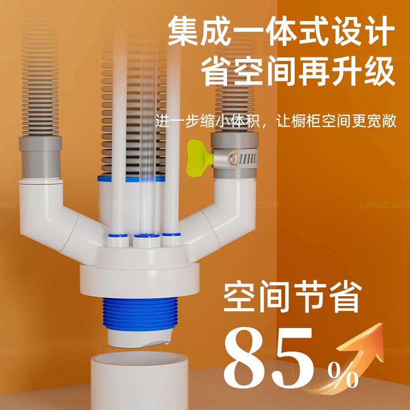 厨房下水管分流器洗菜盆水槽小厨宝排水管三通防溢水防臭神器配件 - 图2