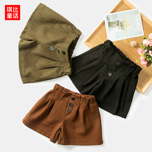 女童毛呢短裤