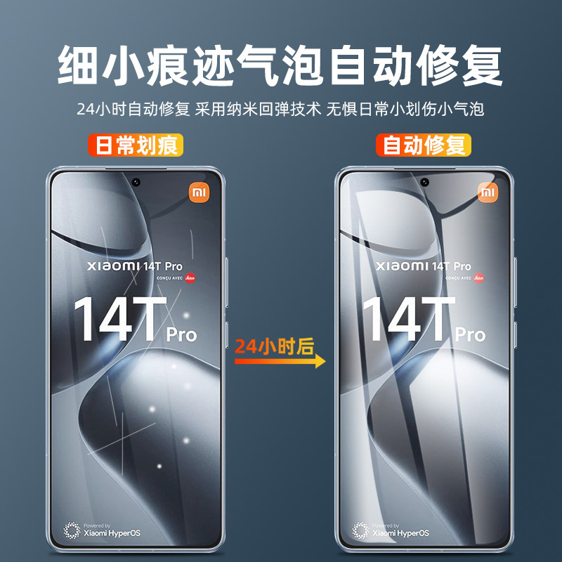 适用小米15t防窥水凝膜14t全屏覆盖13tpro指纹解锁13t防偷窥陶瓷膜15tpro磨砂钢化软膜14tpro手机屏保护贴膜