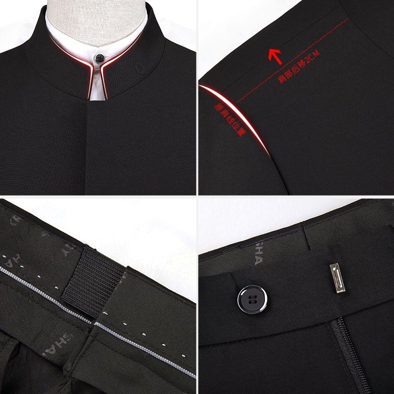 春秋中山装男士中华立领韩版西服 狮豹王子民族服装