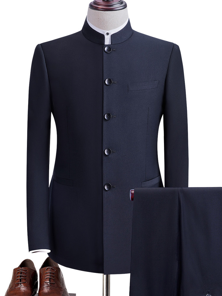 春秋中山装男士中华立领韩版西服 狮豹王子民族服装