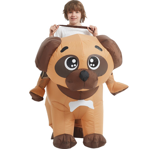 儿童节演出服装搞笑亲子卡通哈巴狗装扮玩偶道具小狗充气衣服儿童 - 图0