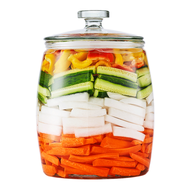 泡菜坛子腌菜缸广口玻璃密封罐带盖子超大加厚四川腌菜瓶泡菜罐子 - 图0