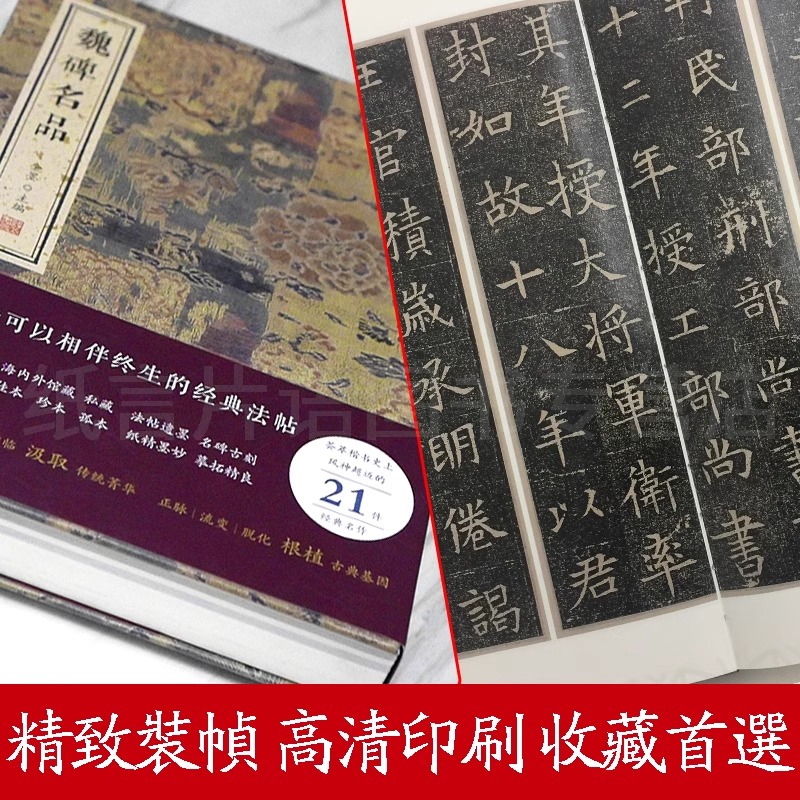 魏碑名品 金墨主编线装书局 笔意精到隋楷书典范 初学者学习楷书范本书法赏析书法艺术书籍 张黑女墓志志张猛龙碑 颂雅风