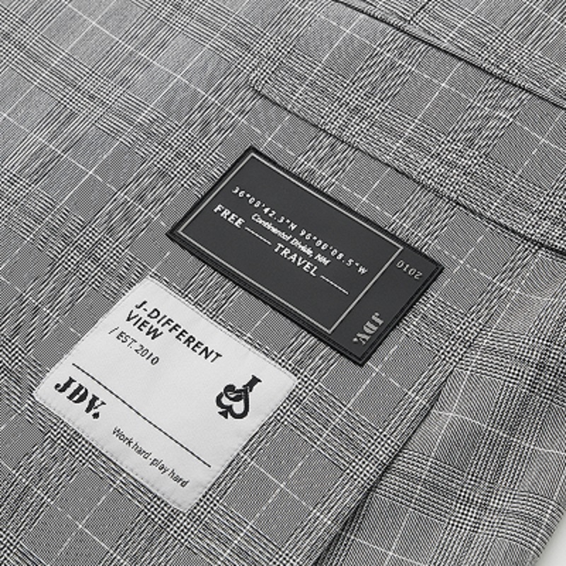 JDV男装商场同款春夏新品个性潮流撞色拼接短袖西服西装外套 - 图2