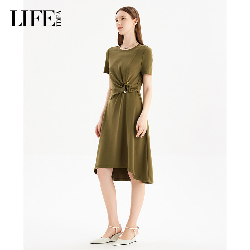 莱芙·艾迪儿特别漂亮掐腰连衣裙夏女2025新款纯色休闲包臀连衣裙,淘宝优惠券,粉丝福利购,淘宝优惠卷