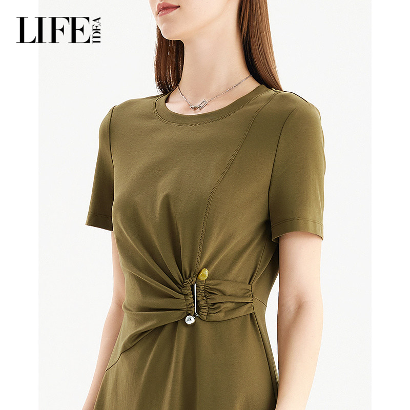 莱芙·艾迪儿特别漂亮掐腰连衣裙夏女2025新款纯色休闲包臀连衣裙,淘宝优惠券,粉丝福利购,淘宝优惠卷