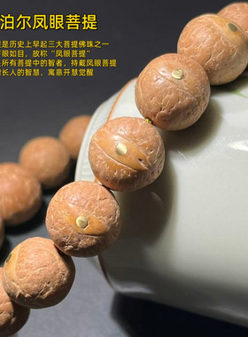 【镶钉】正品尼泊尔小凤眼菩提12mm镶嵌铜钉龙眼三通手串文玩手持