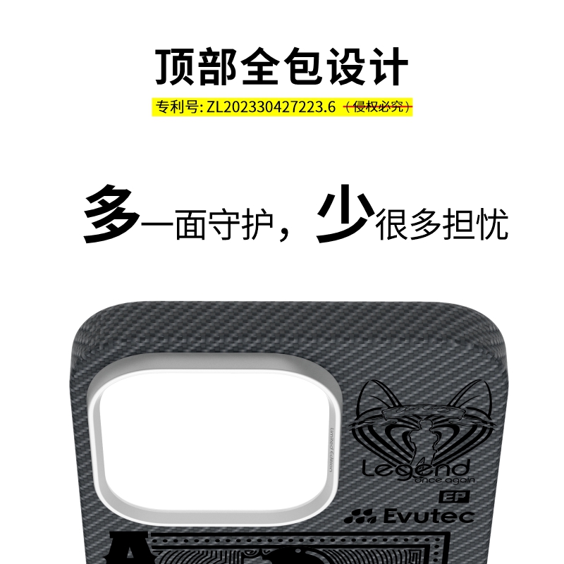 Evutec红桃A凯夫拉适用苹果iPhone15 Pro/Pro Max外置MagSafe磁吸半包手机壳新款超薄碳纤维纹保护套商务男士-图3