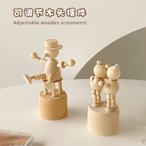 UGPins Wind Solid Wood Small Animal Desktop Atmosphere Small Pendulum Piece Minimalist Idea Adjustable North Eurowind Living Room Decoration