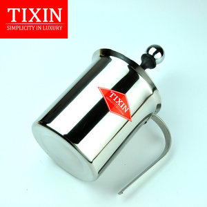 TIXIN/梯信 不锈钢打奶器 双层手动打奶泡器咖啡牛奶发泡机 800ml