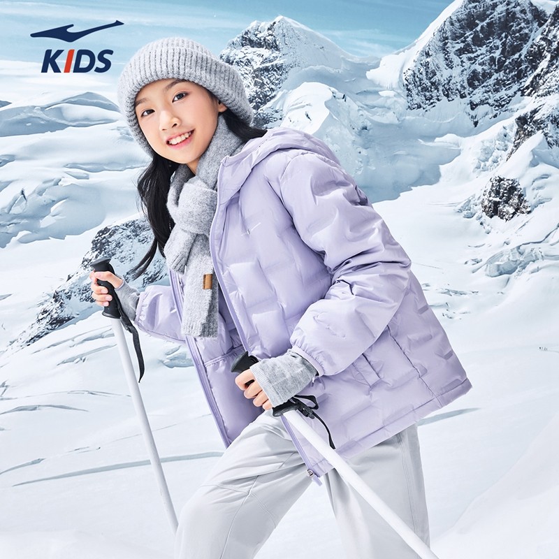 鸿星尔克童装儿童羽绒服秋冬季女童保暖防风外套大童连帽上衣冬装,淘宝优惠券,粉丝福利购,淘宝优惠卷