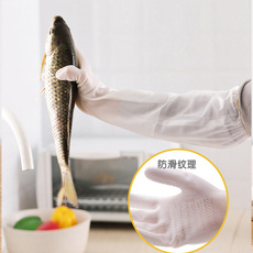 Перчатки для уборки 手套洗碗家务厨房耐用加绒冬季胶皮防水洗衣清洁打扫卫生女橡胶长