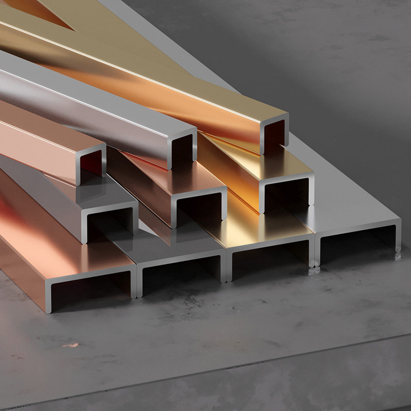 钛金装饰线条金属钛合金黑不锈钢压条收边包边铝合金u型槽条t型l