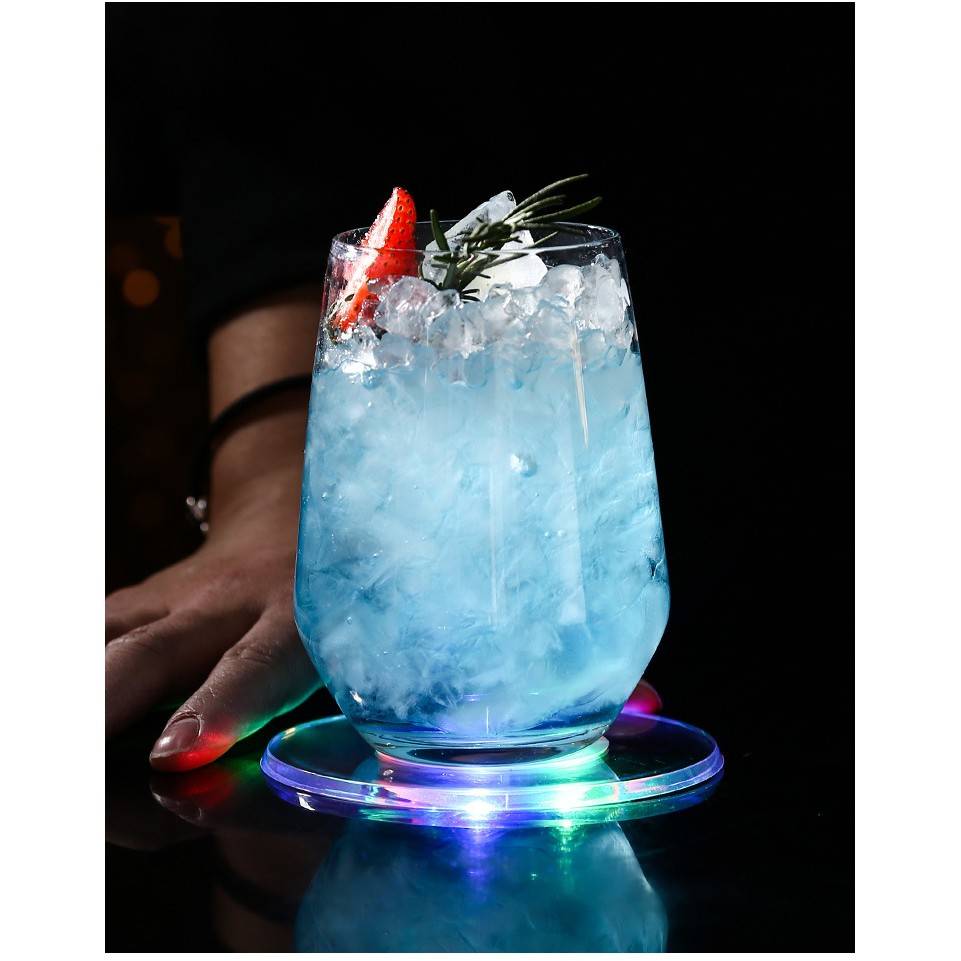 2022款超薄透明酒吧鸡尾酒发光杯垫底座发光灯灯光杯底调酒奶茶灯 - 图0