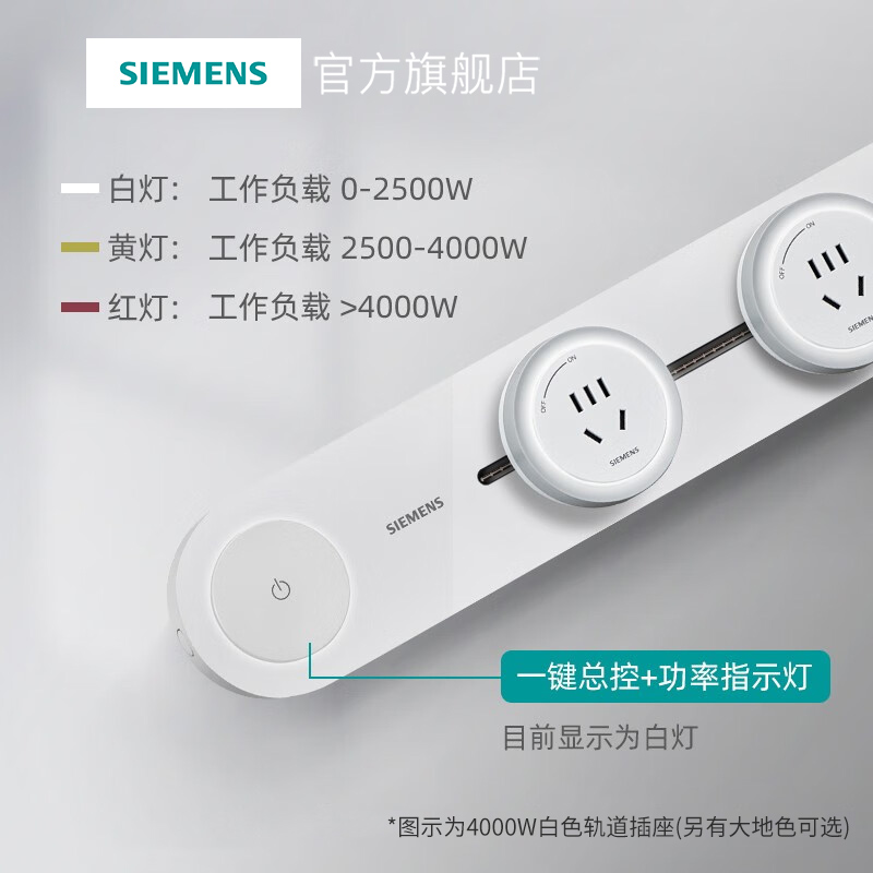 西门子电力可移动轨道插座明装滑轨式排插无线厨房餐边柜旗舰款 - 图3