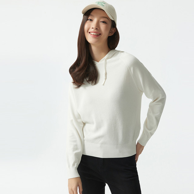 Background simple striped hooded long-sleeved sweater