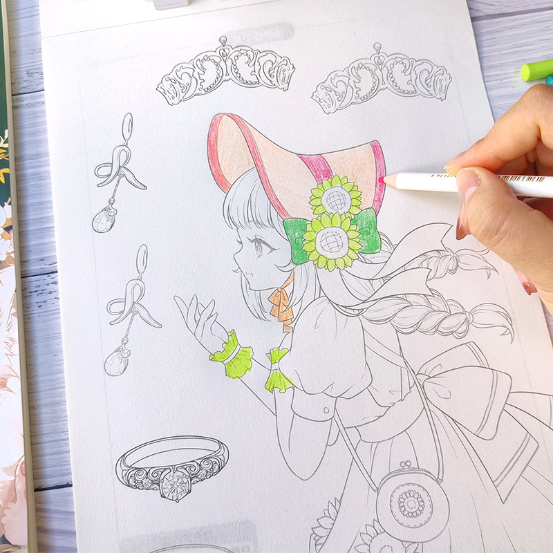 漫画人物绘画入门手绘描摹本画画本儿童动漫美少女Q版古风线稿专用练习册画册二次元临摹本卡通素描飞乐鸟 - 图3