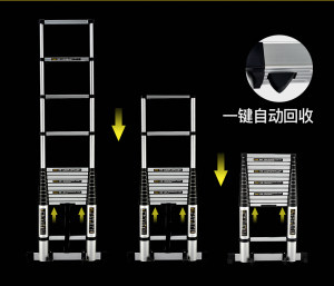 帮尔高铝合金伸缩梯家用便携竹节升降梯工程梯阁楼梯直梯一字梯子