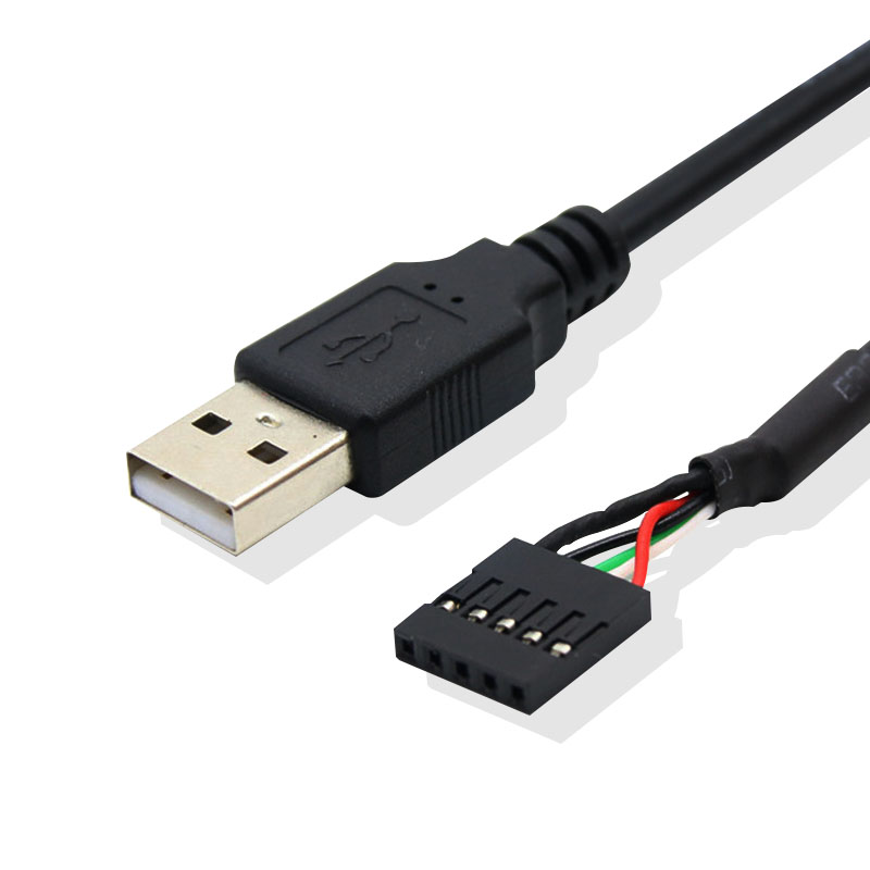 域能 可固定主板9孔转双USB母头带耳朵螺丝扩展挡板2.54MM杜邦端子4pin转方口打印母头5PIN对USB公数据连接线 - 图2