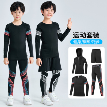 Children Tight Clothes Training Uniform Speed Dry Clothes Long Sleeves Boys Basketball Football Bottom Fitness Clothing Sport Suit Boys