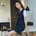 Mùa hè chuyên nghiệp phù hợp với phụ nữ mỏng thời trang áo vest váy váy ngắn tay tiếp viên đồng phục quần yếm nữ - Bộ đồ đầm nữ Bộ đồ