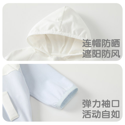 波步宝宝外套夏装2026新款男童薄款连帽开衫婴儿空调服夏季防晒衣 - 图2
