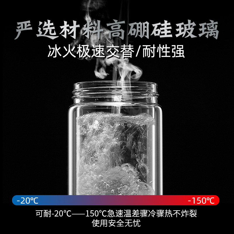 茶水分离泡茶杯双层玻璃便携过滤大容量喝茶杯子男士定制高档水杯-图2