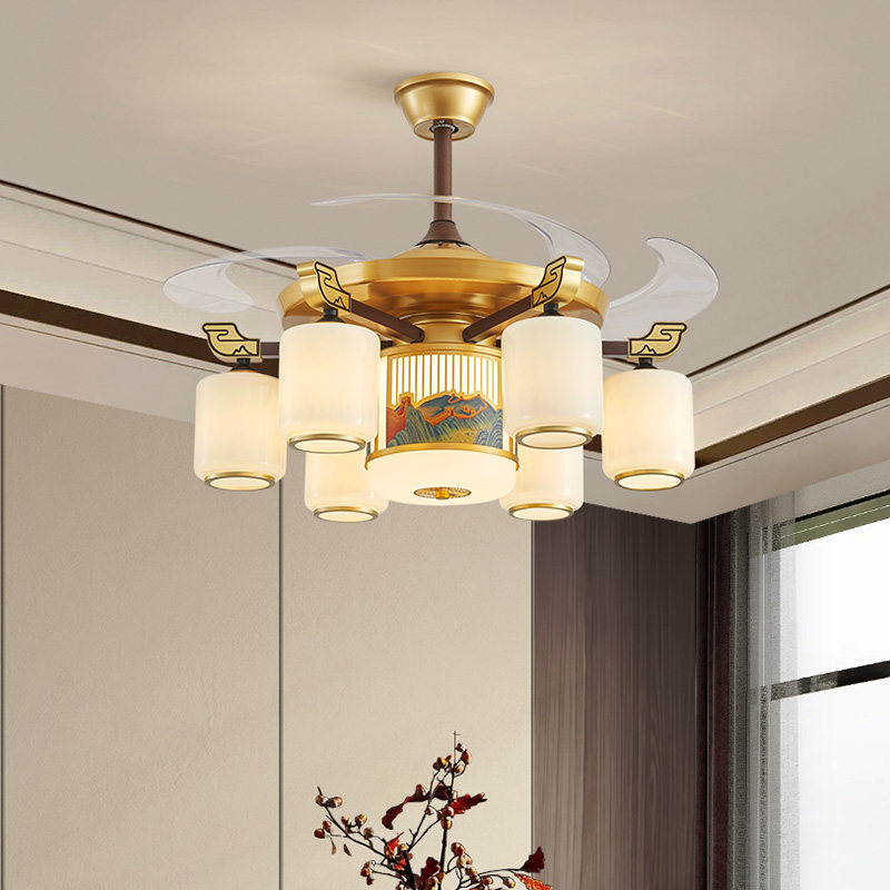 新中式吊灯轻奢大气客厅灯中国风餐厅卧室别墅复式楼灯罩朝下灯具,淘宝优惠券,粉丝福利购,淘宝优惠卷