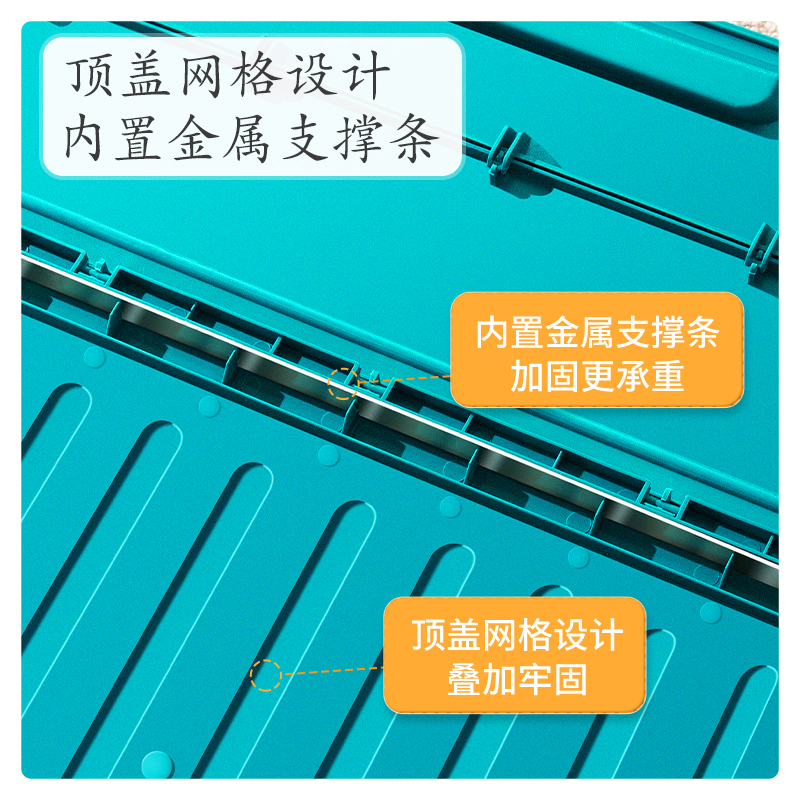 前开式翻盖儿童玩具收纳箱塑料家用装零食衣服书本储物盒整理柜子-图1