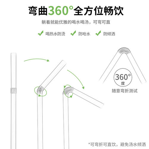 透明一次性可弯曲吸管产妇儿童单独包装单支弯细吸管专用喝水饮料 - 图0