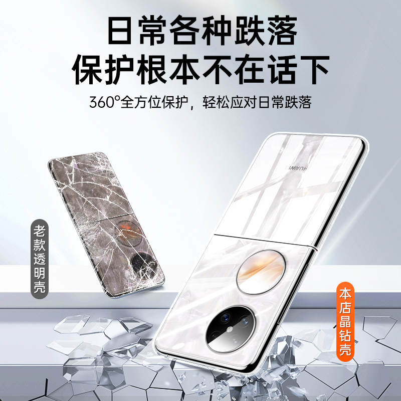 适用华为Pocket2手机壳P50pocket保护套PocketS二代2折叠屏新款超薄透明硬壳pk男士高级感女款防摔后外壳全包