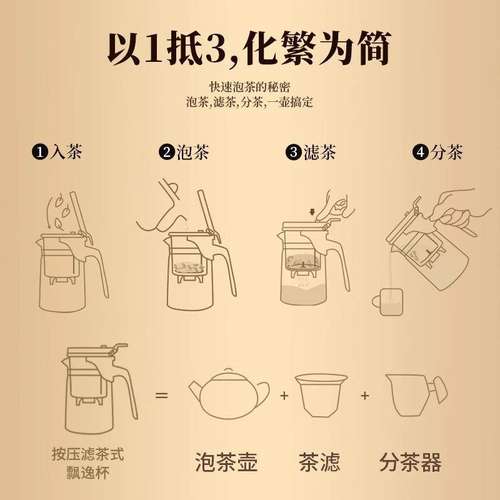 日本进口品质茶壶泡茶家用茶具茶水分离过滤杯玻璃飘逸杯泡茶壶 - 图2