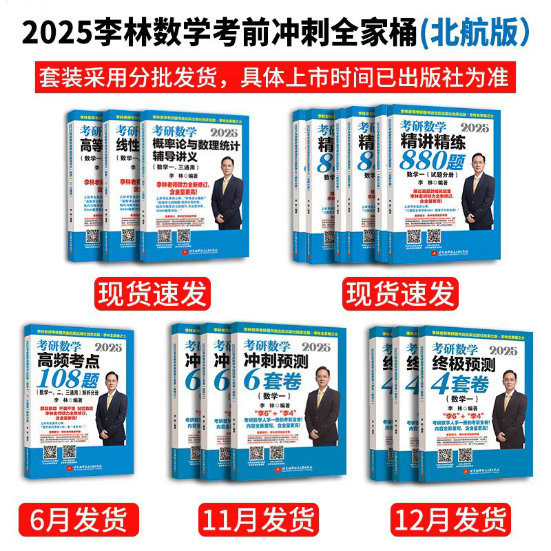 官方店】李林2025考研数学精讲精练880题数一数二数三2025李林880题高频考点108题高数辅导讲义搭张宇36讲汤家凤1800武忠祥严选题-图2