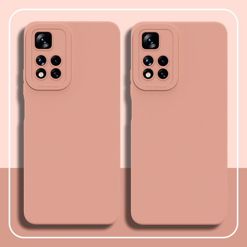 适用于红米note11手机壳简约Note8pro砂粉色Redmi Note11防摔镜头note9pro轻薄散热note10直边液态por天使眼 - 图0