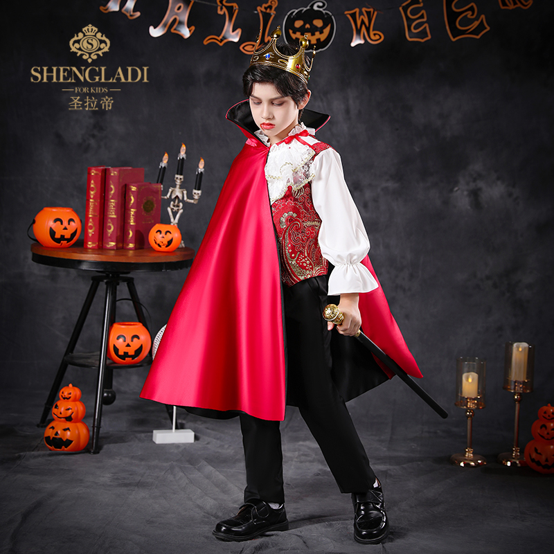 圣诞节儿童服装男童国王cos吸血鬼伯爵王子角色扮演舞会演出服_虎窝淘