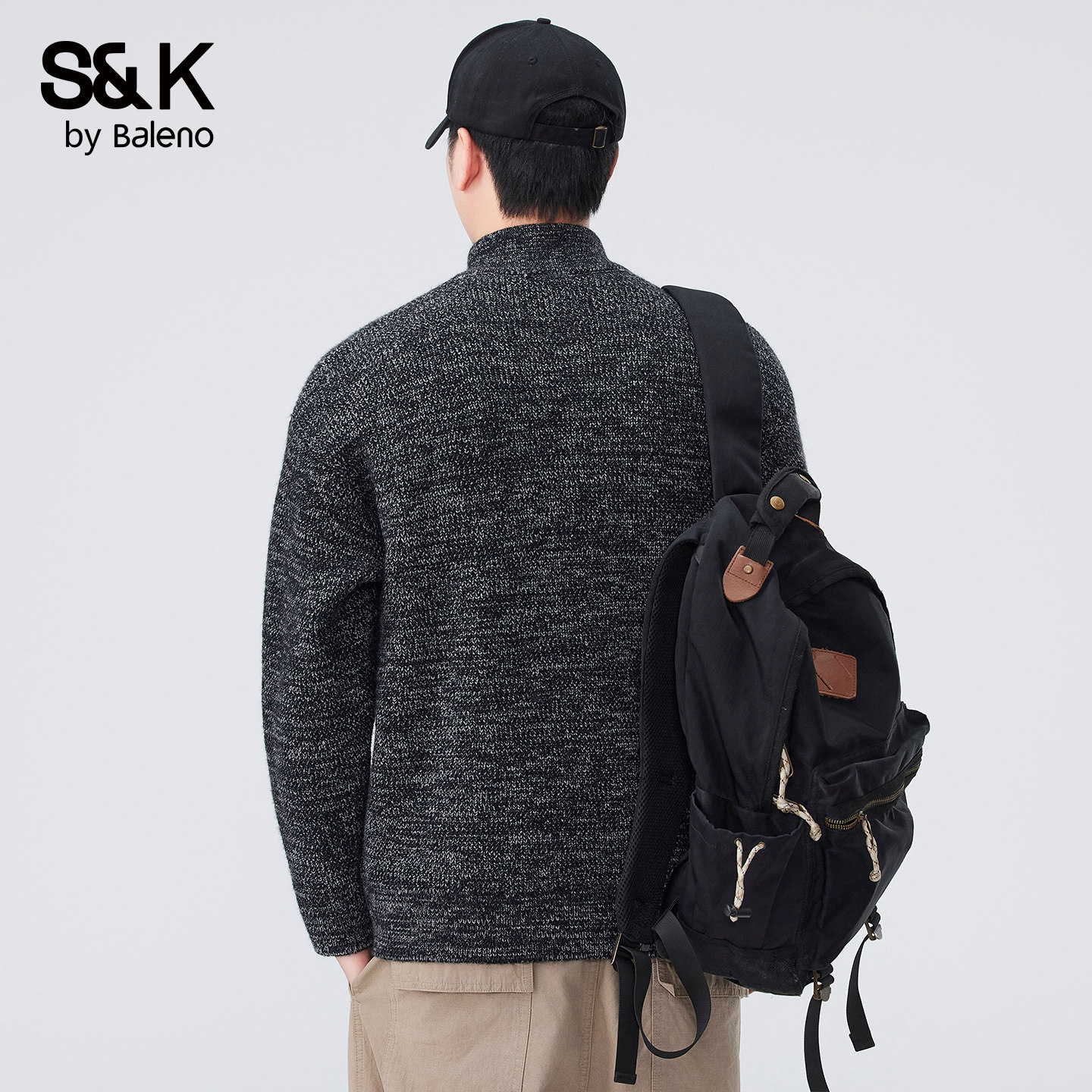 班尼路SK半拉链毛衣男士秋季长袖内搭打底宽松时尚针织衫上衣服YS,淘宝优惠券,粉丝福利购,淘宝优惠卷