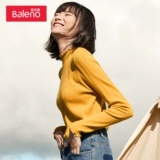 Демисезонный трикотажный эластичный свитер, приятный телу лонгслив, облегающий крой, высокий воротник