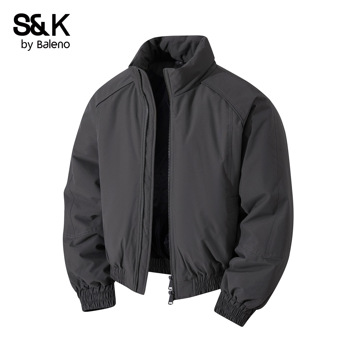 班尼路SK冬季户外保暖棉服男极简风双拉链防寒立领宽松外套上衣YS,淘宝优惠券,粉丝福利购,淘宝优惠卷