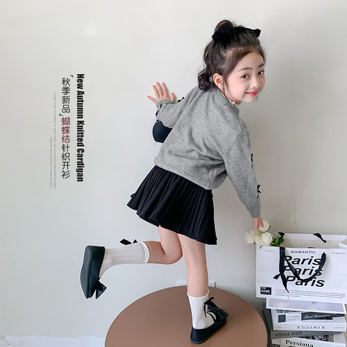 女童开衫毛衣春装2026新款儿童上衣超好看小女孩早春穿搭针织外套 - 图0