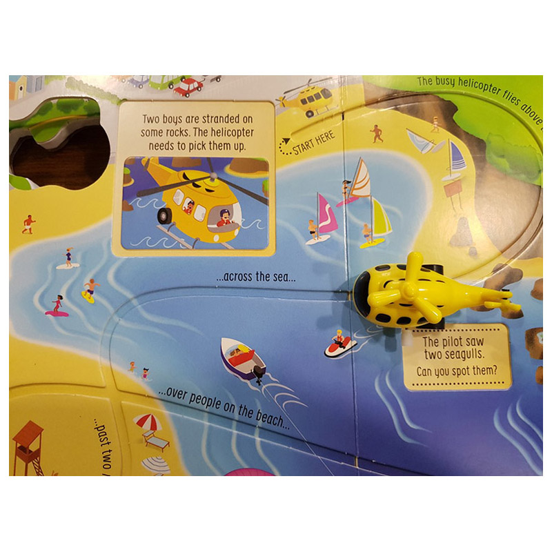 【现货】Wind-Up Busy Helicopter... to the Rescue (Wind Up Books) 繁忙的直升机:营救 英文原版 Usborne轨道书 进口正版 绘本 - 图1