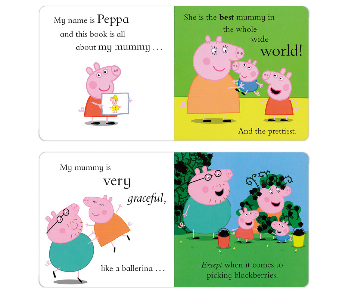 【预售】peppapig英文版绘本小猪佩奇MyMummy粉红猪小妹我的妈妈英文儿童绘本 - 图0