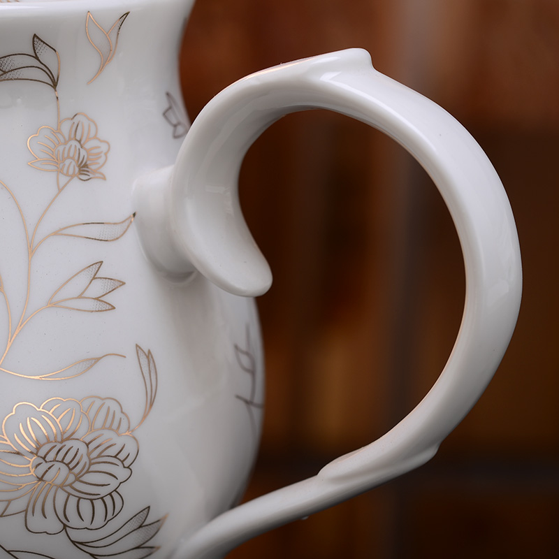 茶壶陶瓷家用泡茶大容量瓷茶壶大号单壶紫砂壶水壶套装泡茶壶茶具
