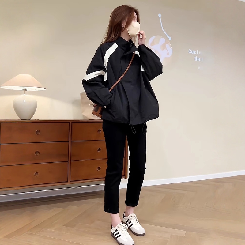 150小个子穿搭短款冲锋衣外套女2025秋季新款休闲宽松夹克上衣145 - 图0