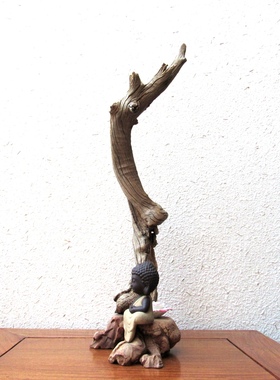 千年胡杨风化老木原木随形根艺摆件自然禅意艺术创意家居收藏饰品