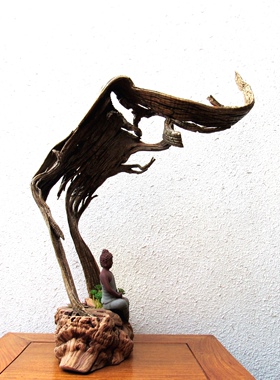 千年胡杨风化老木原木随形根艺摆件自然禅意艺术创意家居收藏饰品