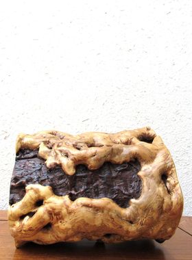 天然随形笔筒别墅书房高档风化木