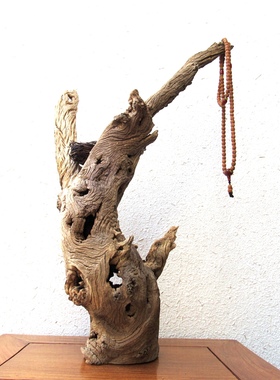 千年胡杨风化老木原木随形根艺摆件自然禅意艺术创意家居收藏饰品