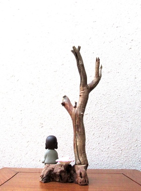 千年胡杨风化老木原木随形根艺摆件自然禅意艺术创意家居收藏饰品