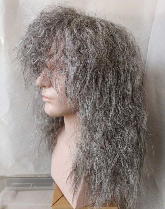 乞丐假发 男女蓬松长卷发流浪者 老年人花白色 表演疯子发套囚犯,淘宝优惠券,粉丝福利购,淘宝优惠卷